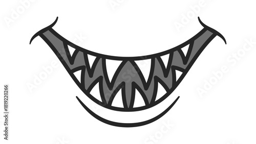 Crazy creepy mouth comic emoticon