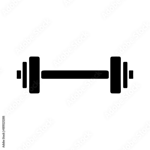 Barbell icon isolated on a white background. Simple barbell icon. Vector illustration.