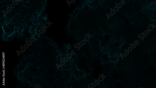 Abstract Ultra-Dark Deep Teal Smoke Texture with Black Background with Cyan Plasma Veins for Sci-Fi, Futuristic & Cinematic Design