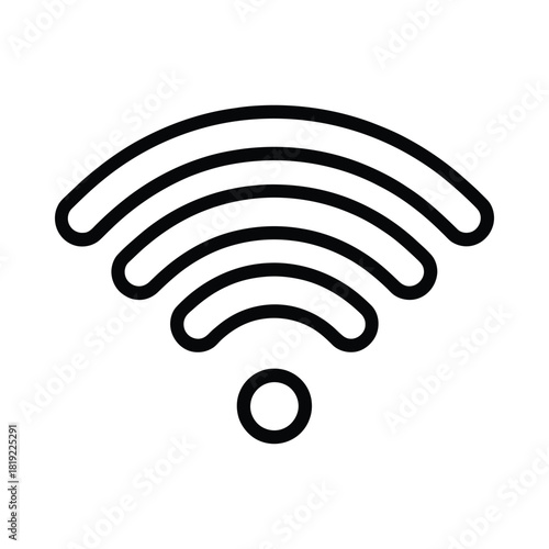 Simple outline icon of a wireless network signal
