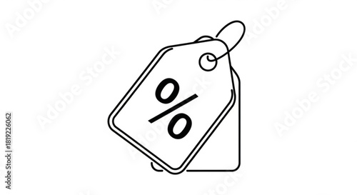 Discount percentage tags outline icon graphic. simple vector illustration for sale, promotion, special offer, shopping, retail, and marketing concepts