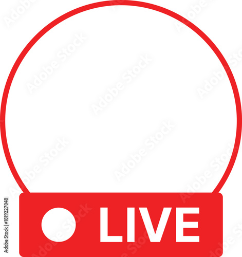 Live icon Set. Streaming Video and Real Time Broadcast Symbols. Red Record Dot and Digital Signal Icons collection. Live Event Notification sign