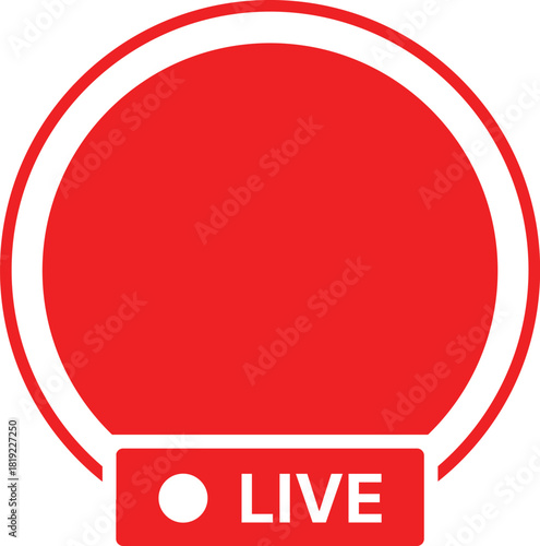 Live icon Set. Streaming Video and Real Time Broadcast Symbols. Red Record Dot and Digital Signal Icons collection. Live Event Notification sign
