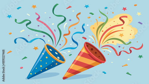 Celebrate any event with these party poppers bursting with colorful confetti and streamers of celebration