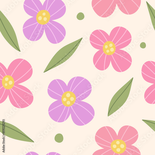 Decorative wildflower blossom seamless pattern