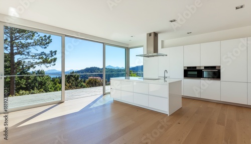 Wallpaper Mural Bright Modern Kitchen with Panoramic Views and Sleek Design. Torontodigital.ca