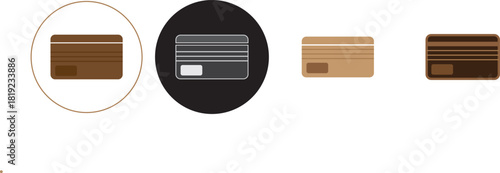 Credit card icon set. Credit card payment icon vector.  Line and glyph credit card.