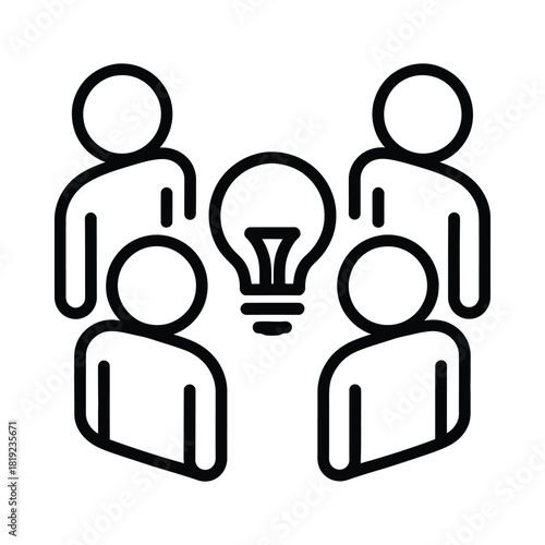 Team collaboration and idea generation icon
