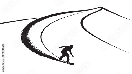 Experience the Thrill of Snowboarding with Dynamic Mountain Scenery, Perfect for Winter Sports Promotion and Adventurous Lifestyle Campaigns