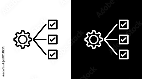 Project Management  White Icon Set Design