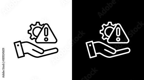 Risk Management  White Icon Set Design