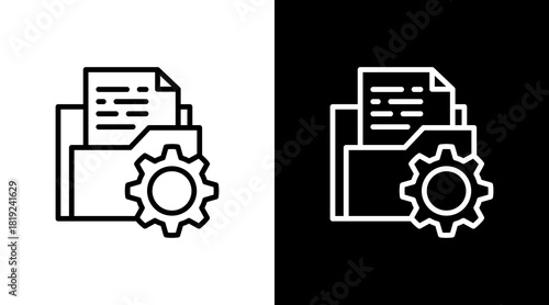 Document Management  White Icon Set Design