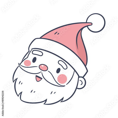 Cheerful Santa Claus Head for Christmas Holidays