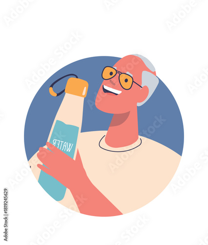 Senior man advertising healthy lifestyle