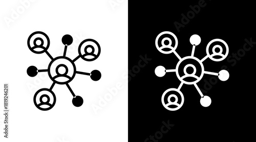 Networking  White Icon Set Design