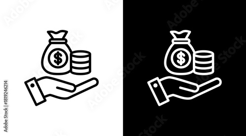 Wealth Management  White Icon Set Design