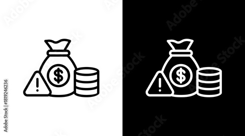 Financial Risk  White Icon Set Design
