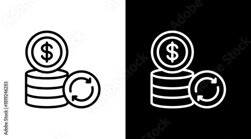 Cash Flow  White Icon Set Design