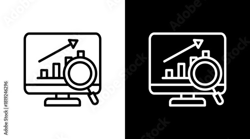 Market Research  White Icon Set Design