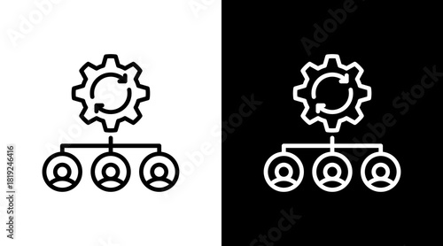 Organizational Change  White Icon Set Design