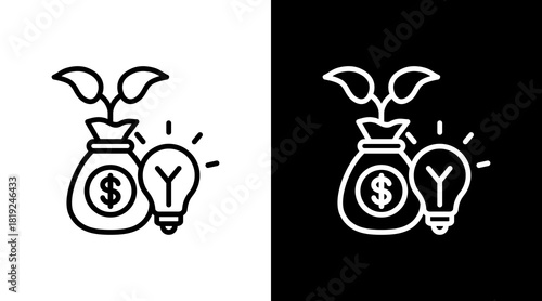 Strategic Investments  White Icon Set Design