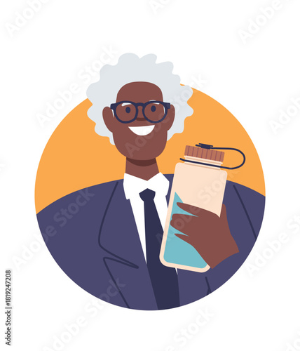 Senior entrepreneur prefers pure water