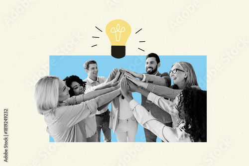 Cuadro en lienzo Template sketch image composite artwork collage of puzzle decision logic eureka