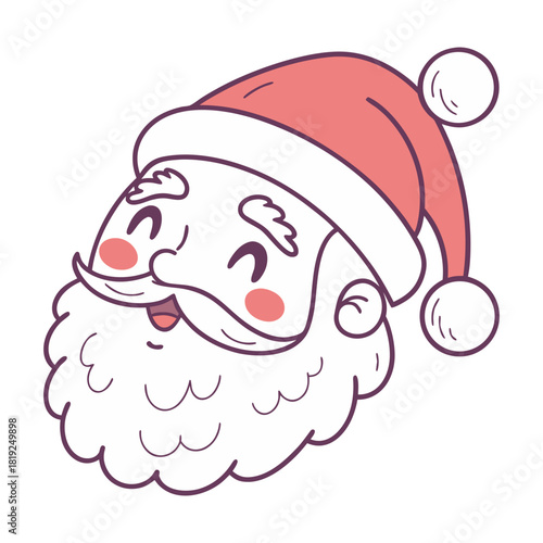 Cheerful Santa Claus Head for Christmas Holidays