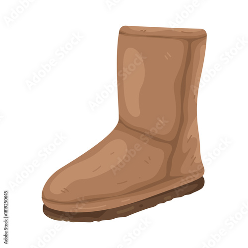 Illustration of Brown Winter Boot