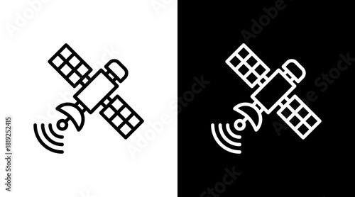 Satellite  White Icon Set Design