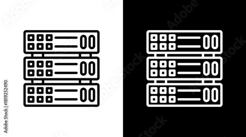 Server  White Icon Set Design
