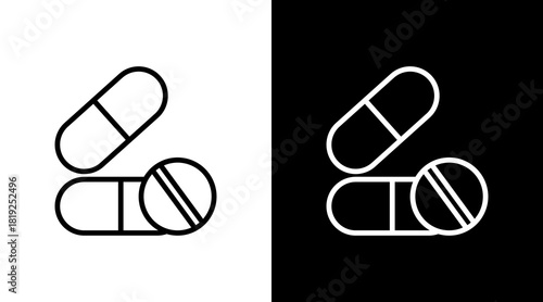 Drugs  White Icon Set Design