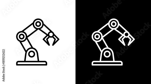 Robot Arm  White Icon Set Design