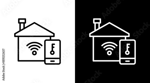 Smart Home  White Icon Set Design