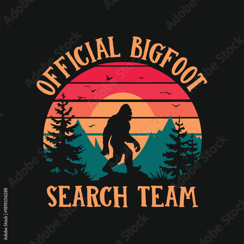 bigfoot t shirt design, official bigfoot search team t shirt design