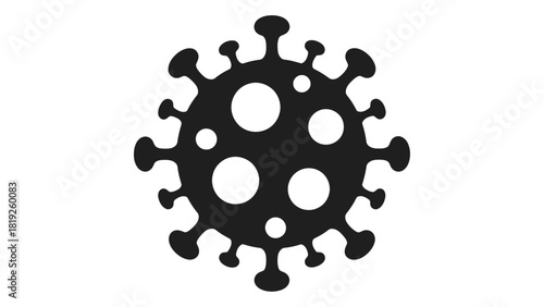 Abstract virus cell symbol, a nonrealistic illustration of a microscopic pathogen or disease, isolated on white backgrou