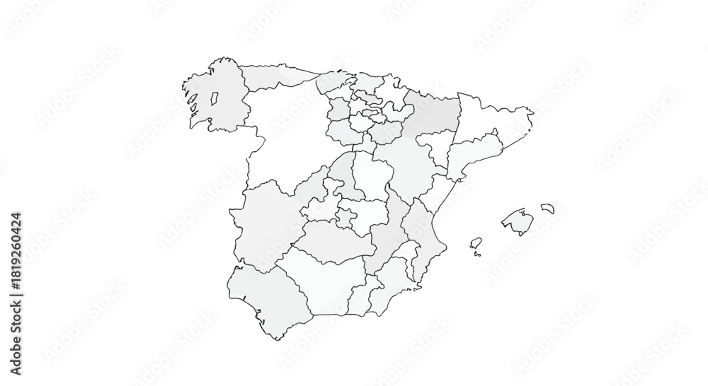Obraz premium Detailed map of Spain showing autonomous communities for geographic representation