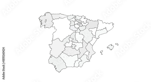 Detailed map of Spain showing autonomous communities for geographic representation