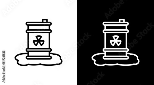Nuclear Waste  White Icon Set Design