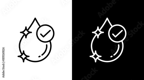 Clean Water  White Icon Set Design