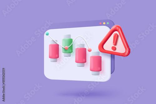 3d red danger attention for help or emergency notice alert on rescue warning. loud alert important for security urgency concept. 3d warning urgent buttons icon vector render illustration