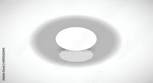 Serene stillness: A monochromatic 3D rendering of a white oval form and subtle shadows