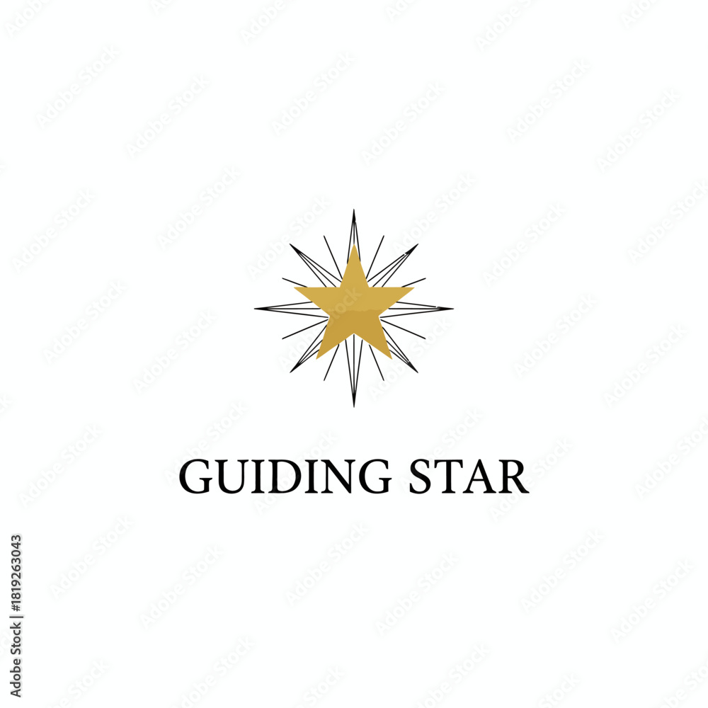 Obraz premium Minimalist Guiding Star Logo