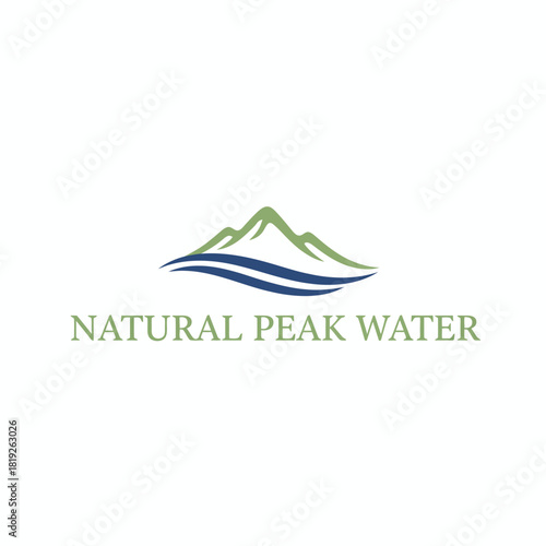 Mountain Peak and Water Wave Logo