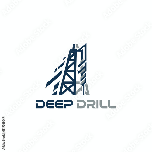 Geometric Oil Gas Drilling Rig Logo