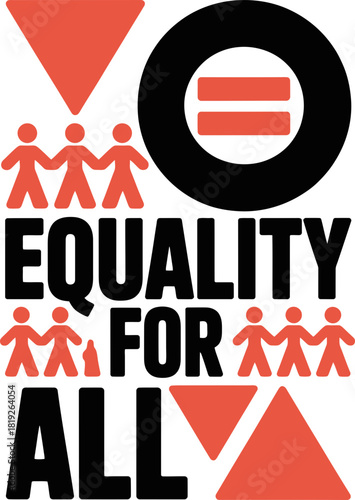 Equality for all human rights social justice diversity inclusion logo design vector
