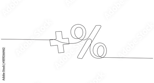 Percentage Symbol Drawn with a Single Continuous Line