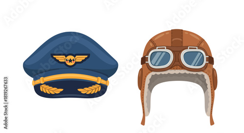 Nautical flair paired with vintage aviation gear evoking adventure and skill in transportation