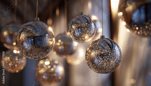 Metallic New Year d?(C)cor glowing in soft ambient haze