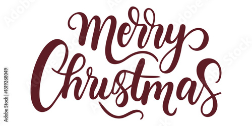 Merry Christmas hand lettering calligraphy